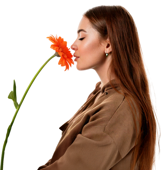 GirlSmellingFLowerOrange-2